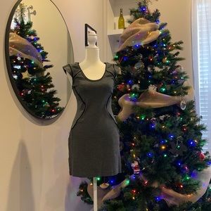 Express Gray Ponte Bodycon Dress
